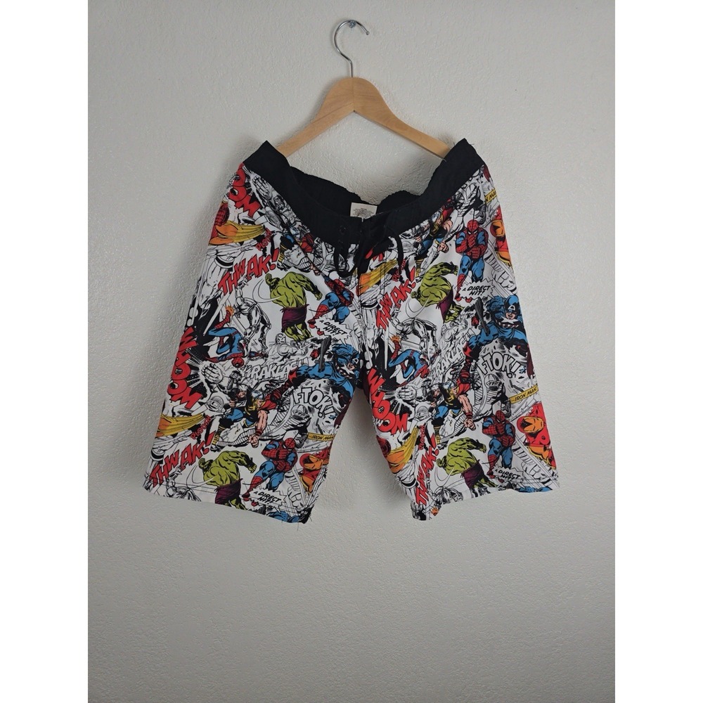 Marvel Superhero Comic Print Swim Trunks - Size Large
